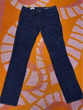 GAP blue leopard always skinny jean